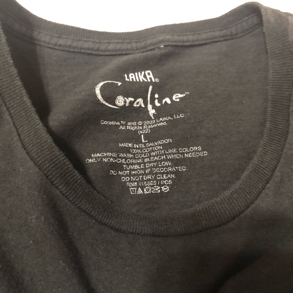 👻 Black Coraline Graphic T-Shirt - Picture 3 of 5